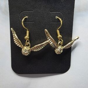 Golden Snitch Harry Potter Quidditch Earrings Handmade Hypoallergenic